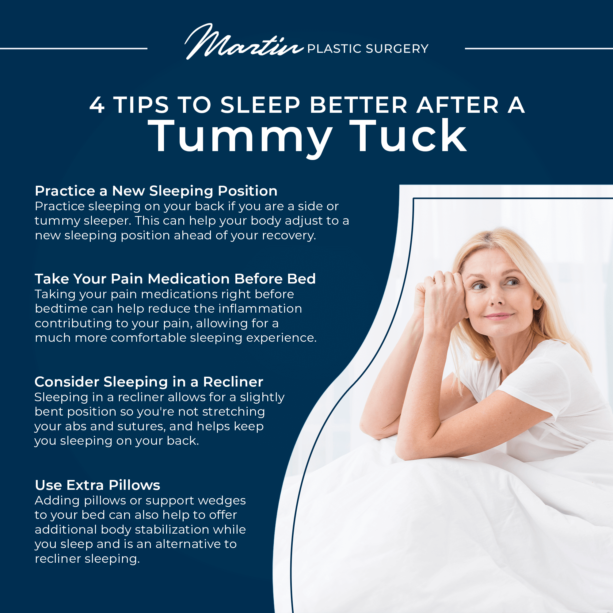 4 Tips to Sleep Better After a Tummy Tuck