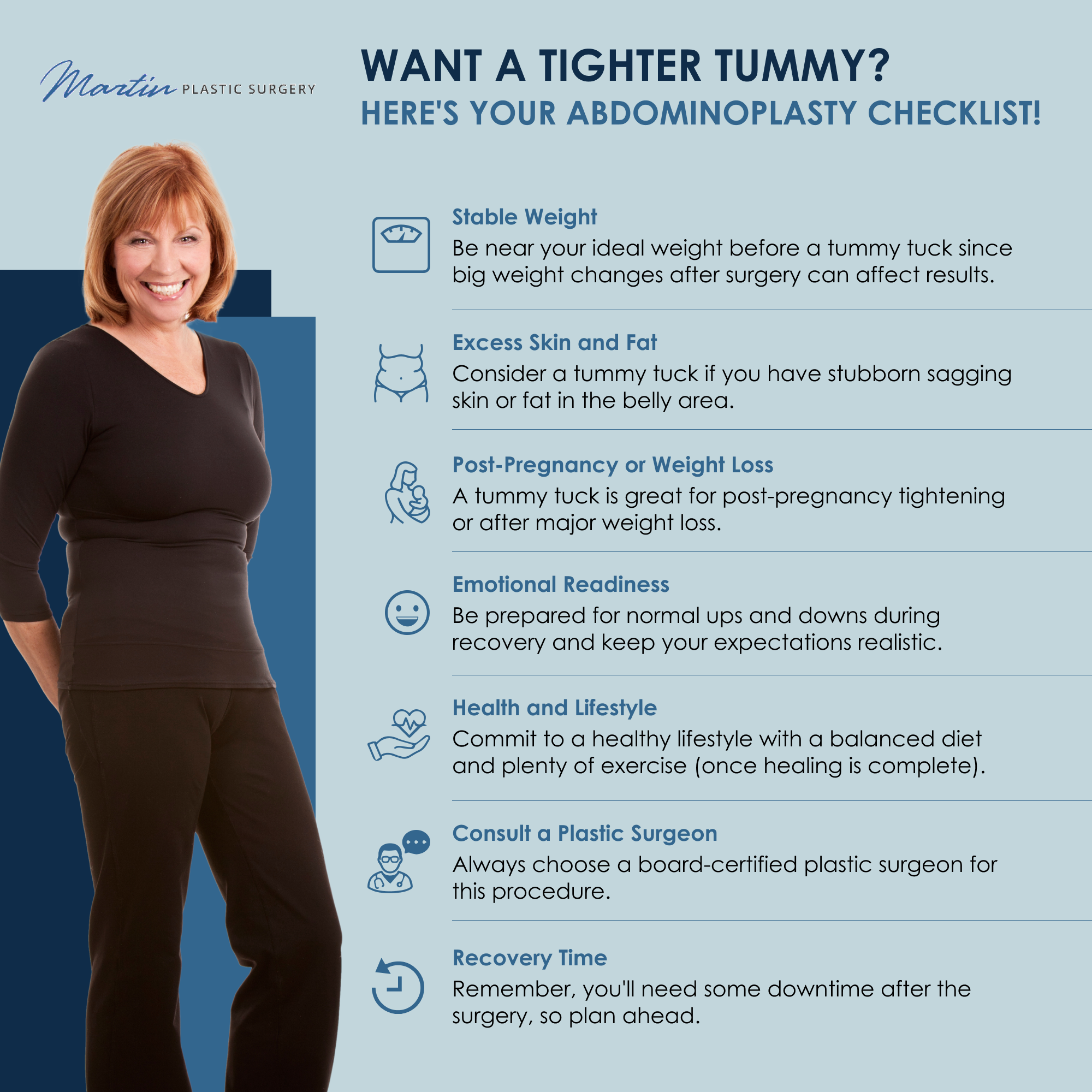 WANT A TIGHTER TUMMY? HERE'S YOUR ABDOMINOPLASTY CHECKLIST!